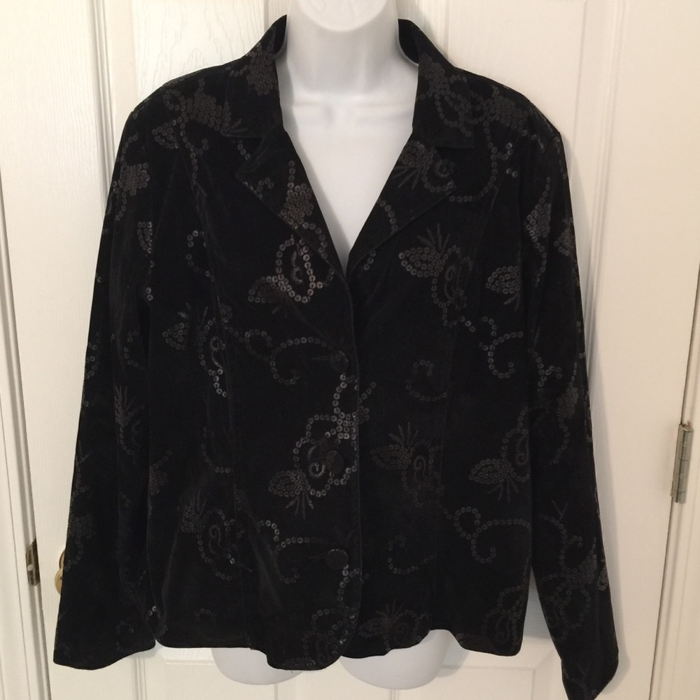 Erin London Embossed Velvet Blazer